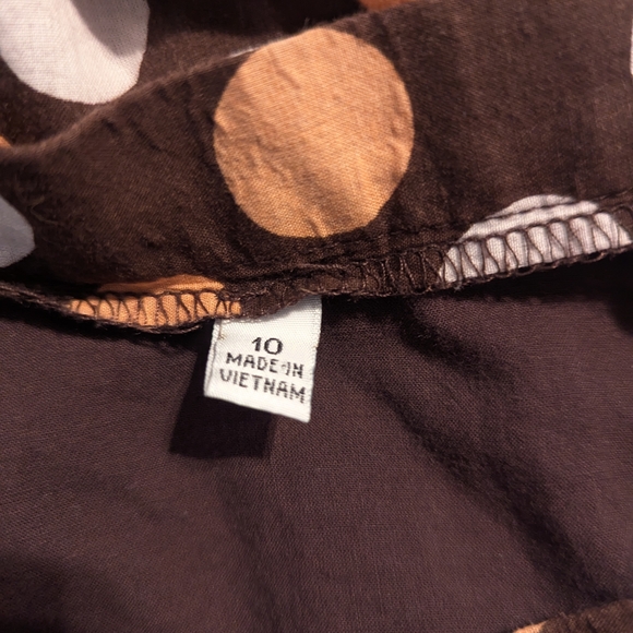 Stylish Polka Dot Midi Skirt - Black, White, and Brown - Picture 6 of 6